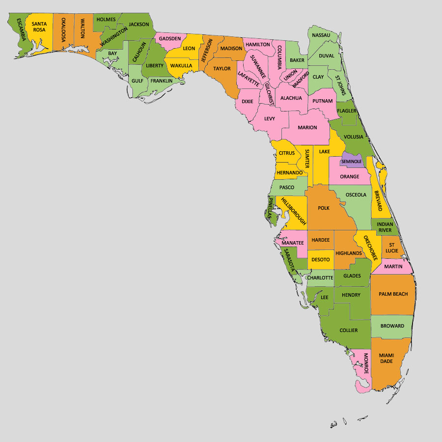 Map Of Florida Counties