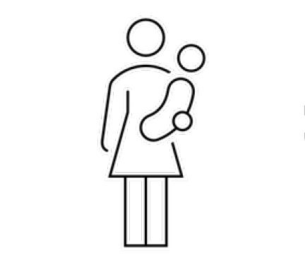 Mother holding baby graphic