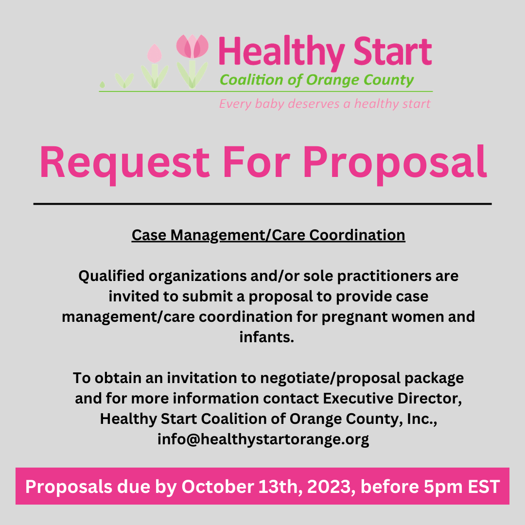 RFP: Healthy Start Case Management/Care Coordination
